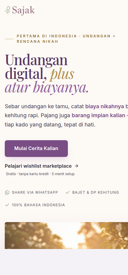 Aplikasi Sajak, undangan digital di ponsel
